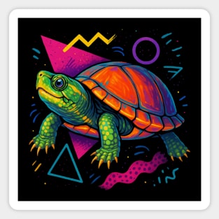 Retro Neon Mississippi Mud Turtle Magnet